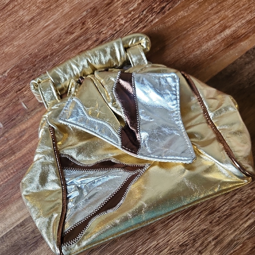 Vintage Ohh! Ashley GOLD Leather Purse